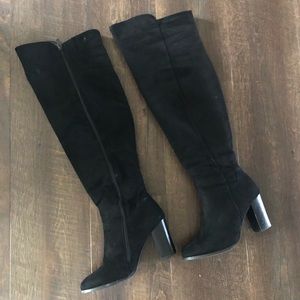 Sexy black suede over-the-knee boot - sz 8